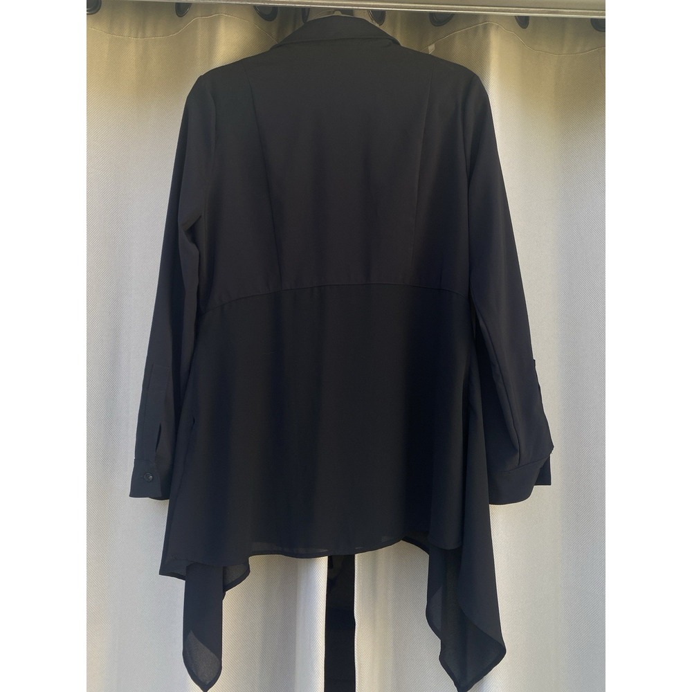 Joseph Ribkoff Black Mixed Media Tunic Blouse Shirt Women's Size 8 - Picture 3 of 3